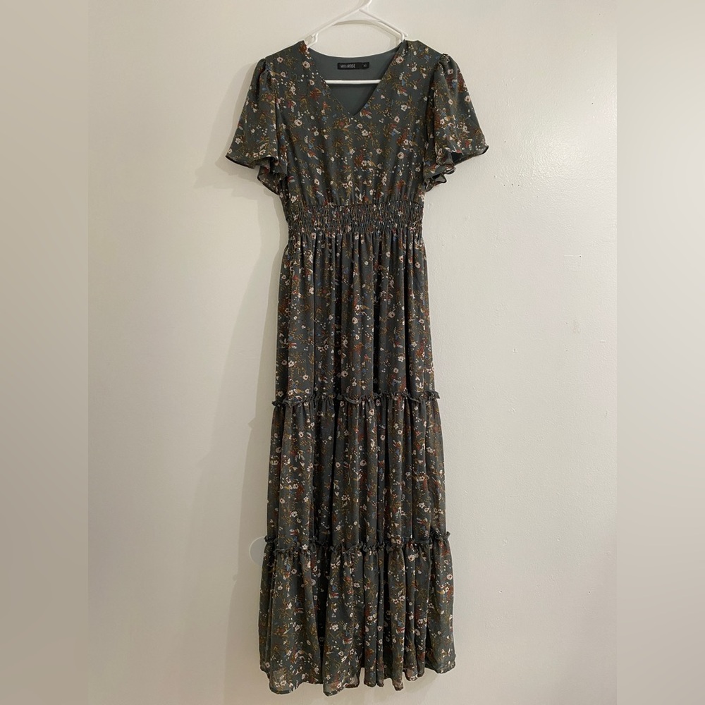 Grey floral dress size xs